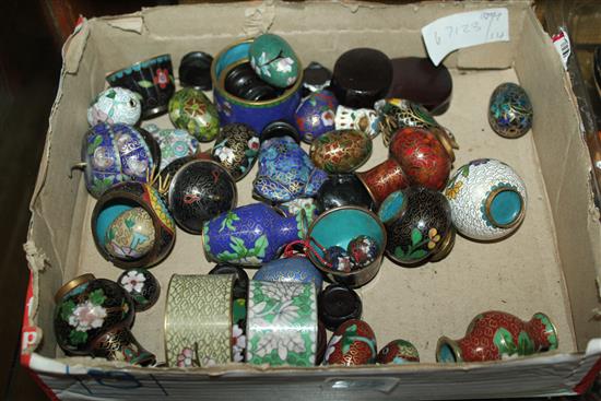 Collection of cloisonne enamel miniature items